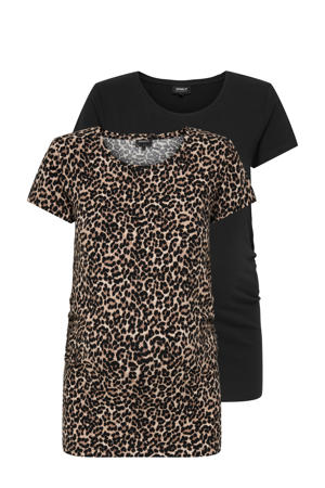 zwangerschapsshirt - set van 2 bruin/zwart