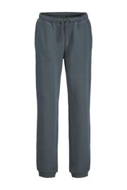 thumbnail: Grijsblauwe jongens JACK & JONES JUNIOR slim sweatpants blauw met regular waist, elastische tailleband met koord en logo dessin
