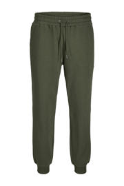 thumbnail: Donkergroene jongens JACK & JONES JUNIOR slim sweatpants met regular waist, elastische tailleband met koord en logo dessin