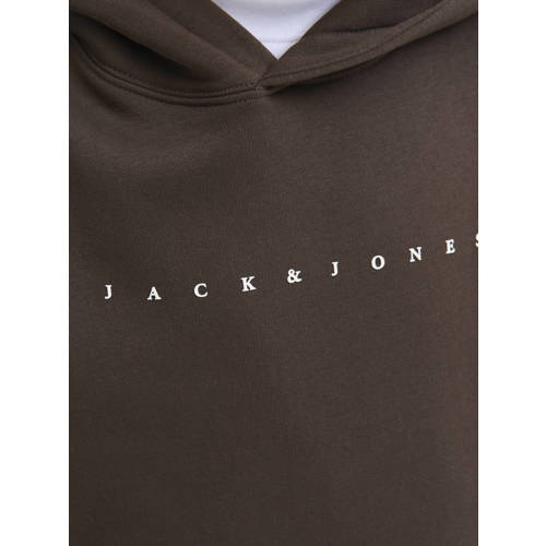 JACK & JONES JUNIOR hoodie donkerbruin Sweater Tekst - maat 176 afbeelding