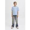 JACK & JONES JUNIOR T-shirt met backprint lichtblauw