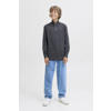JACK & JONES JUNIOR trui grijs melange fijn gebreid