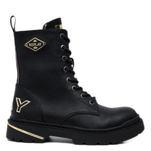 Joplin 15 veterboots zwart/goud