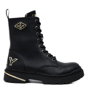 Joplin 15 veterboots zwart/goud