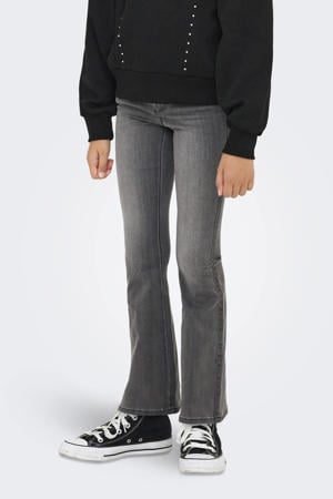 high waist flared jeans grey denim