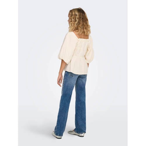 KIDS ONLY GIRL wide leg jeans medium blue denim Blauw Meisjes Katoen All over print