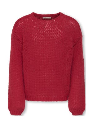 trui rood grof gebreid