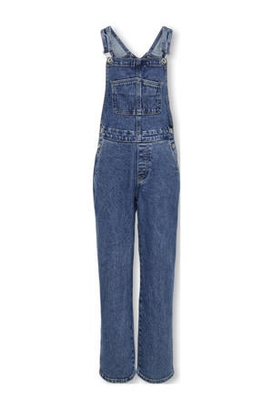 denim wide leg tuinbroek medium blue denim
