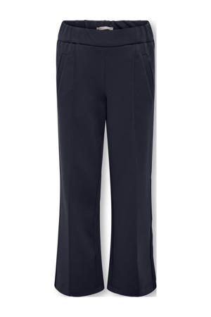 wide leg casual broek donkerblauw
