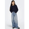 KIDS ONLY GIRL high waist wide leg jeans medium blue denim
