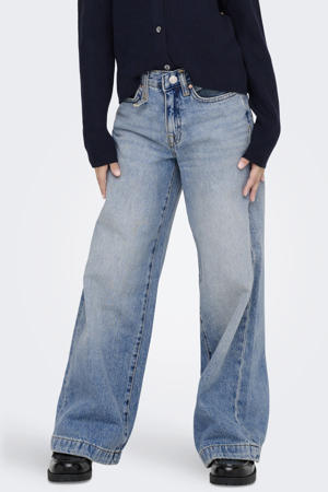 high waist wide leg jeans medium blue denim