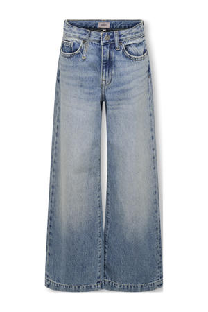 high waist wide leg jeans medium blue denim