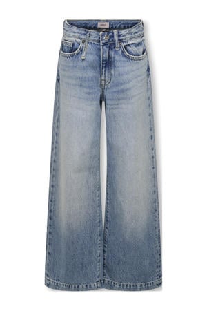 high waist wide leg jeans medium blue denim