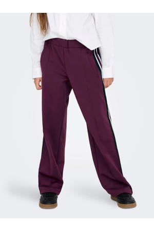 wide leg casual broek donkerpaars
