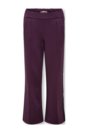 wide leg casual broek donkerpaars