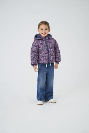 gewatteerde jas blauw