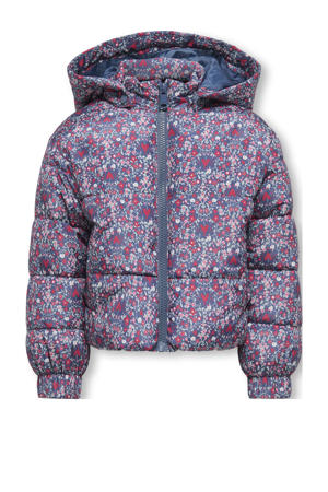 gewatteerde jas blauw