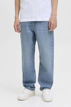relaxed high waist loose fit jeans medium blue denim
