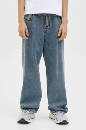 high waist loose fit jeans medium blue denim
