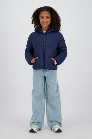 gewatteerde jas donkerblauw