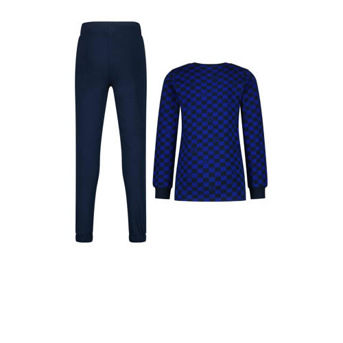 Vingino pyjama Wecko blauw Jongens Stretchkatoen Ronde hals All over print