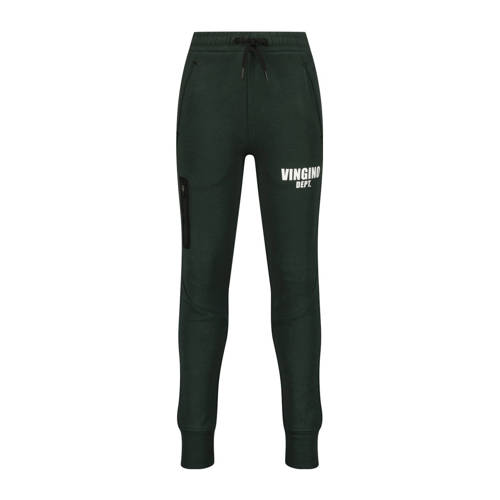 Vingino relaxed joggingbroek donkergroen Jongens Stretchkatoen Logo - maat 128 afbeelding