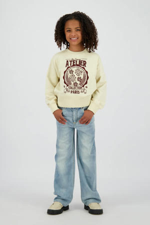 wide leg jeans light blue denim