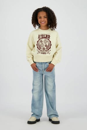 wide leg jeans light blue denim