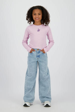 wide leg baggy jeans light blue denim