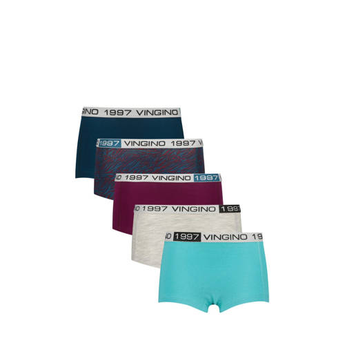 Vingino short - set van 5 donkerblauw/multicolor Slip Meisjes Stretchkatoen - maat 134/140 afbeelding