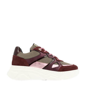 chunky suède sneakers bordeaux