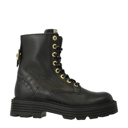 Red Rag leren veterboots zwart Meisjes Leer Effen