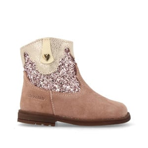 suède enkellaarzen roze/goud