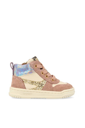 leren sneakers roze/ecru