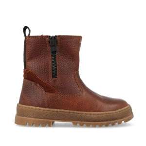 leren enkelboots cognac