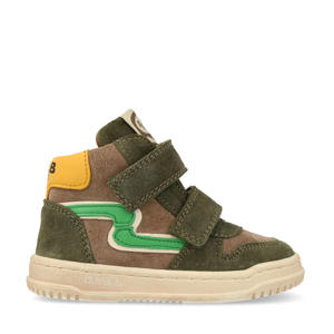 suède sneakers bruin/groen