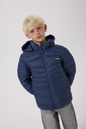 gewatteerde jas donkerblauw