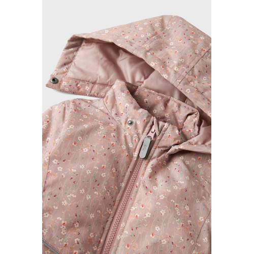 NAME IT MINI tussenjas oudroze Meisjes Polyester Capuchon Bloemen