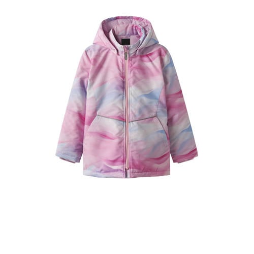 NAME IT KIDS tussenjas roze Meisjes Polyester Capuchon All over print