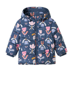 gewatteerde jas blauw
