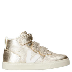 Small V-10 Mid gevoerde leren sneakers champagne