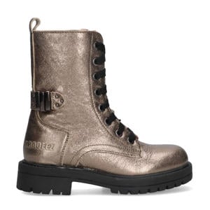 Leah Leap leren veterboots brons