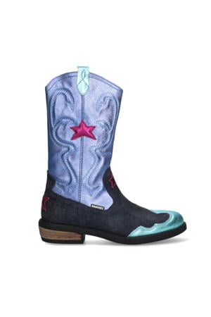 Coco leren cowboylaarzen blauw