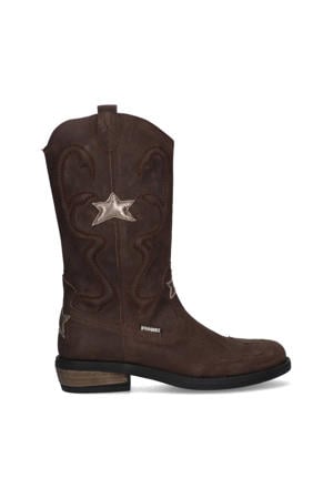 Coco leren cowboylaarzen donkerbruin