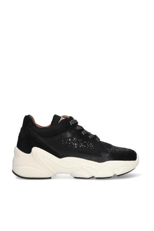 Fenna Foam chunky suède sneakers zwart