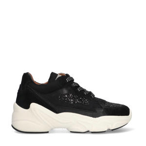 Fenna Foam chunky suède sneakers zwart