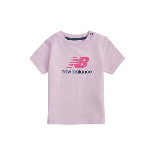 New Balance T-shirt roze Meisjes Katoen Ronde hals Logo - maat 98 afbeelding
