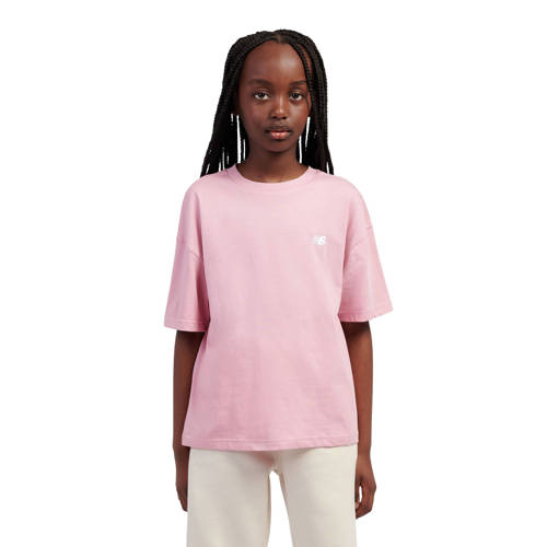 New Balance T-shirt Jersey roze Meisjes Katoen Ronde hals Effen - maat 164 afbeelding