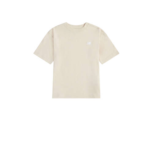 New Balance T-shirt Jersey beige Meisjes Katoen Ronde hals Effen - maat 164 afbeelding