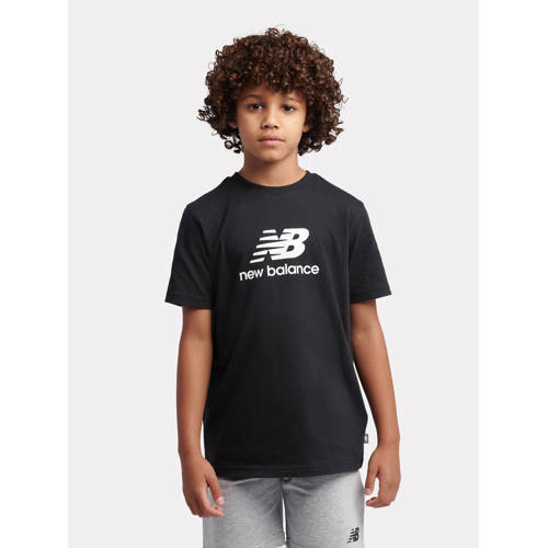New Balance sportshirt + short zwart/grijs Sportset Jongens/Meisjes Katoen Ronde hals - maat 128-134 afbeelding